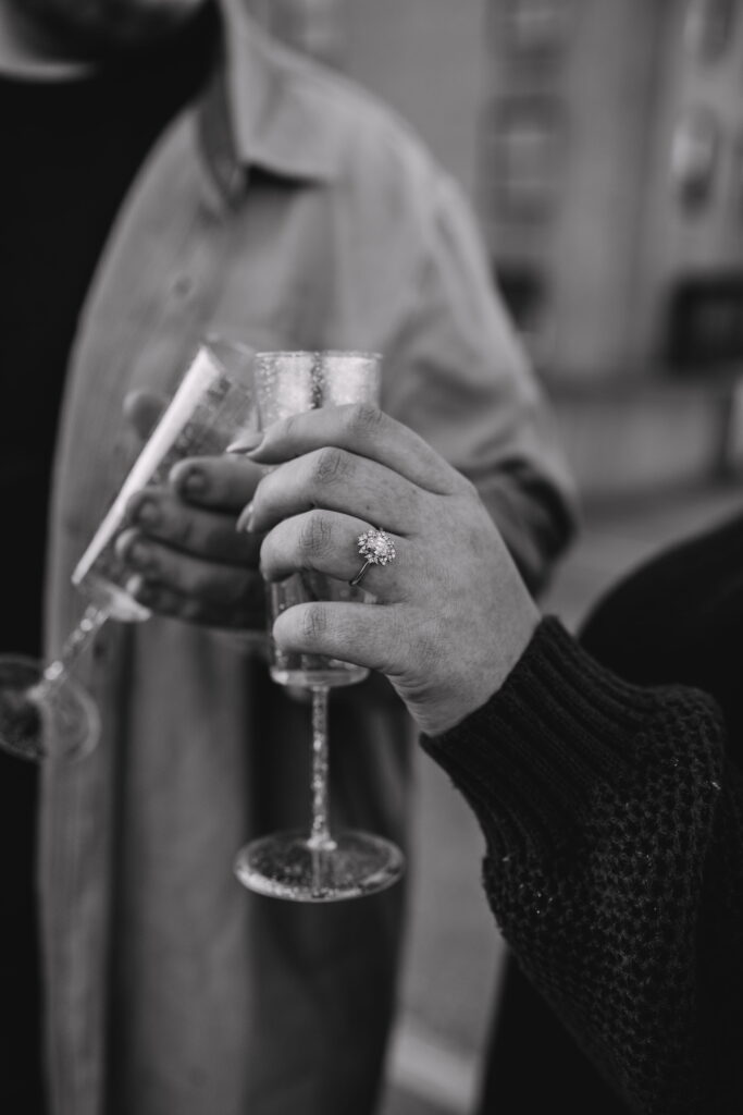 Capturing Love and Emotion: Moody and Romantic Engagement Portraits in Downtown Erie and Pittsburgh, PA by Rylee Louisa Photography. Specializing in Candid Moments on Rooftop Parking Garages, this Wedding and Couples Photographer beautifully portrays the Emotional Essence of Love in Urban Landscapes.